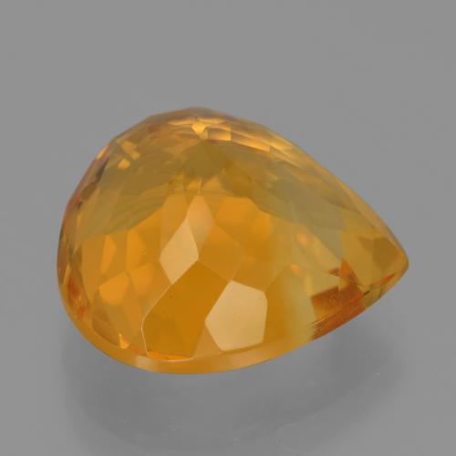 Citrino Dorado naranja oscuro natural de 7.44 ct, En forma de pera, VVS-VS