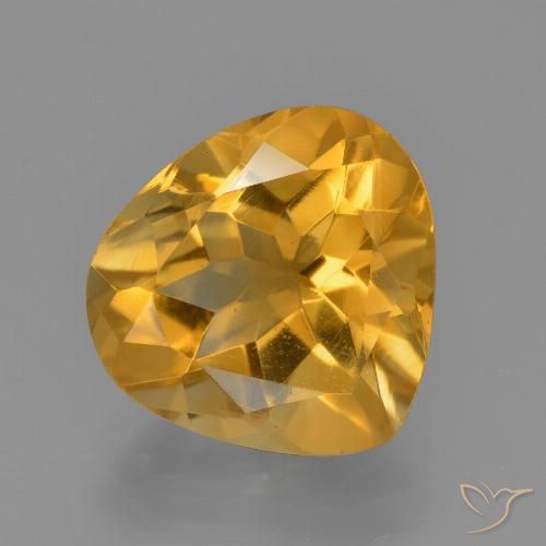 3.51ct Natural Naranja medio Citrino, En forma de pera, VVS