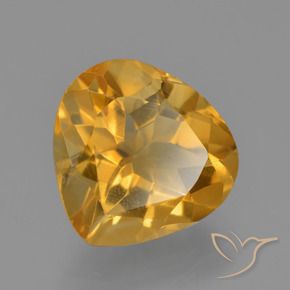 Citrino Naranja medio natural de 3.51 ct, En forma de pera, VVS