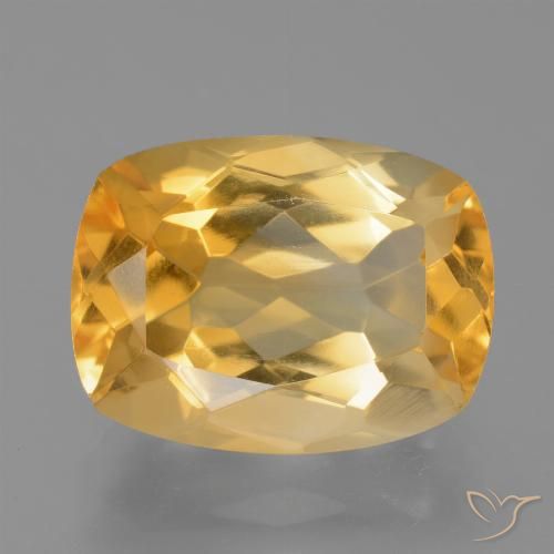 Citrino Dorado-naranja claro natural de 7.20 ct, Corte Cojín, VS
