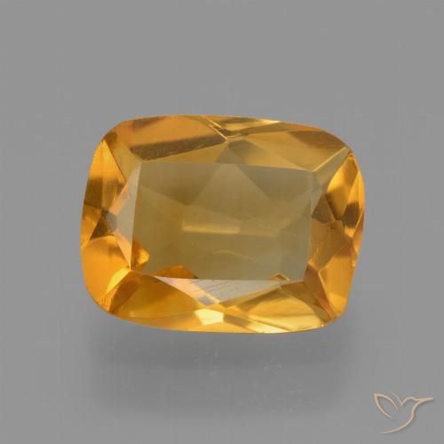 2.27ct Natural Naranja medio Citrino, Forma Cojín, VVS-VS