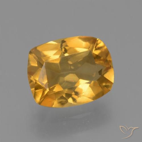 1.54ct Natural Dorado naranja intenso Citrino, Forma Cojín, VVS-VS