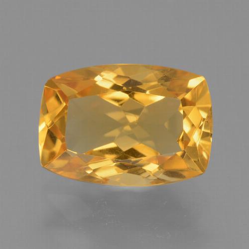 Citrino dorado natural de 2,81 ct, corte cojín, VVS-VS