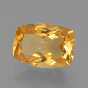Citrino dorado natural de 2,81 ct, corte cojín, VVS-VS