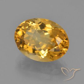 Citrino Dorado naranja claro medio natural de 4.75 ct, Ovalada, VVS-VS