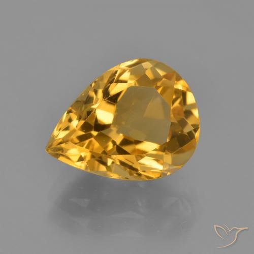 3.54ct Natural Dorado oscuro Citrino, En forma de pera, VVS