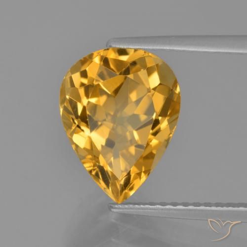 Citrino Dorado oscuro natural de 3.54 ct, En forma de pera, VVS
