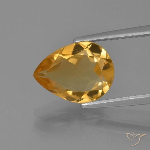 2.07ct Natural Naranja dorado intenso Citrino, En forma de pera, VVS