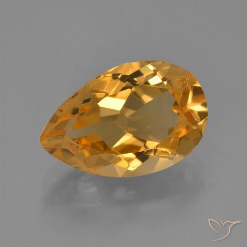 3.93ct Natural Dorado naranja oscuro Citrino, En forma de pera, VVS-VS