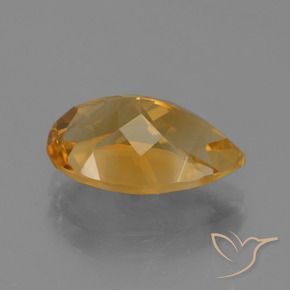 Citrino Dorado naranja oscuro natural de 3.93 ct, En forma de pera, VVS-VS