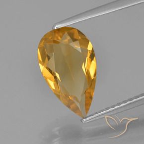 Citrino Dorado naranja oscuro natural de 1.97 ct, En forma de pera, VVS-VS
