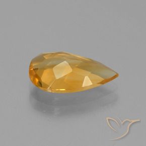 Citrino Dorado naranja oscuro natural de 1.97 ct, En forma de pera, VVS-VS