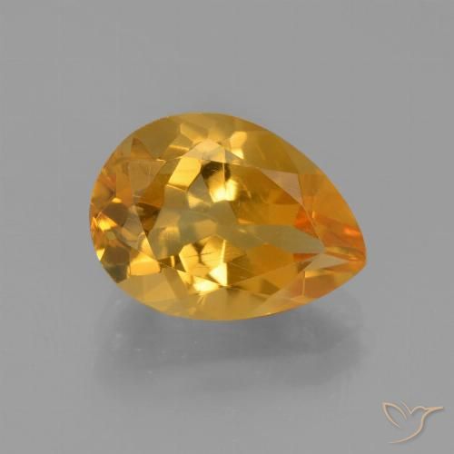 3.24ct Natural Dorado naranja intenso Citrino, En forma de pera, VVS-VS
