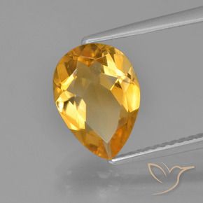 Citrino Dorado naranja intenso natural de 2.01 ct, En forma de pera, VVS-VS