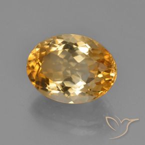 Citrino Dorado oscuro medio natural de 5.69 ct, Ovalada, VVS-VS