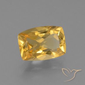 Citrino Dorado claro natural de 3.12 ct, Forma Cojín, VS