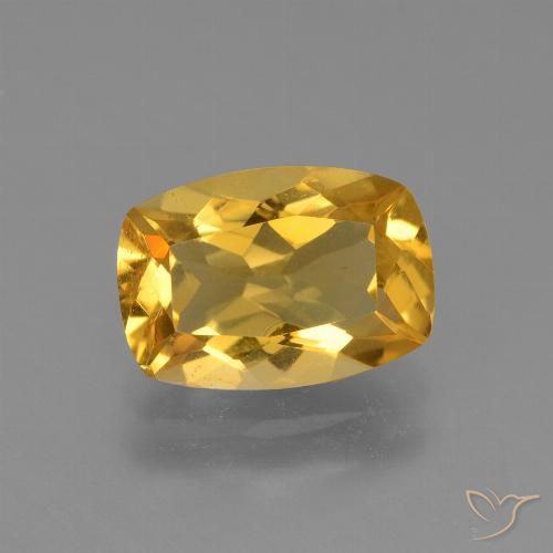 3.10ct Natural Dorado medio Citrino, Forma Cojín, VVS-VS