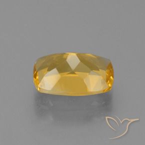 Citrino Dorado medio natural de 3.10 ct, Forma Cojín, VVS-VS