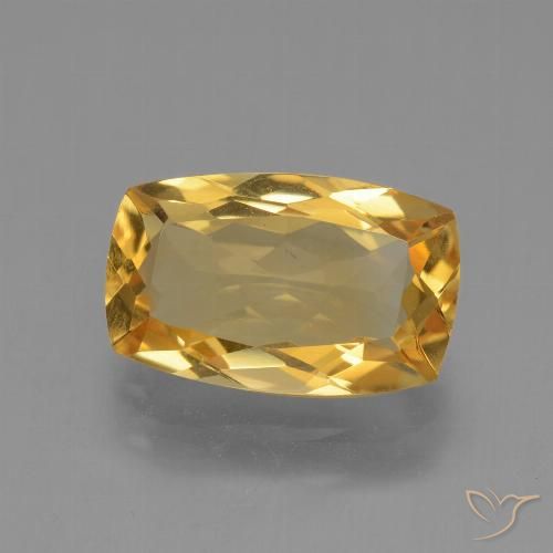 3.53ct Natural Naranja dorado intenso Citrino, Forma Cojín, VVS-VS