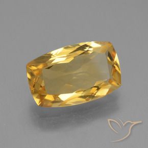 Citrino Naranja dorado intenso natural de 3.53 ct, Forma Cojín, VVS-VS
