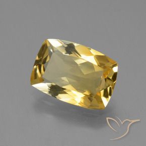 Citrino Dorado medio natural de 2.97 ct, Forma Cojín, VVS-VS