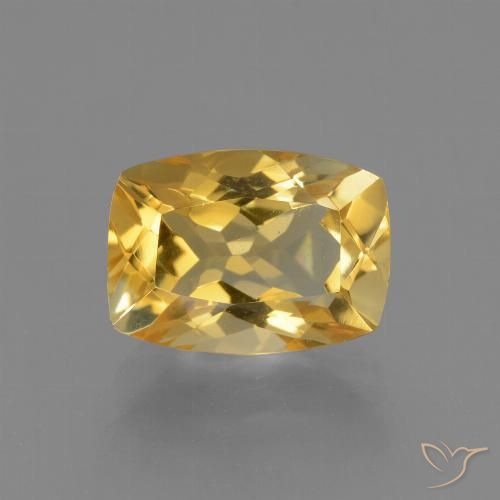 3.68ct Natural Naranja dorado intenso Citrino, Forma Cojín, VVS-VS