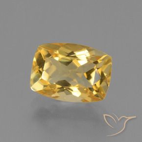Citrino Naranja dorado intenso natural de 3.68 ct, Forma Cojín, VVS-VS