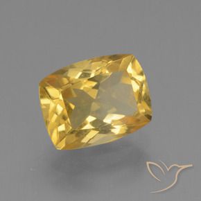 Citrino Dorado natural de 3.72 ct, Forma Cojín, VVS-VS