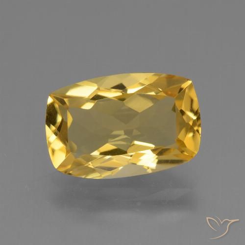 3.63ct Natural Dorado Citrino, Forma Cojín, VVS-VS