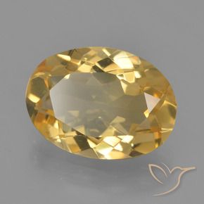 Citrino Dorado oscuro medio natural de 3.10 ct, Ovalada, VVS-VS
