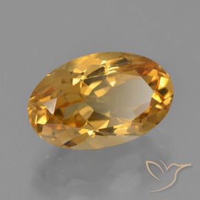 Citrino Dorado oscuro medio natural de 4.10 ct, Ovalada, VVS-VS