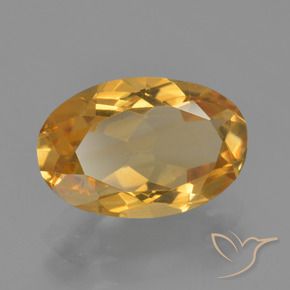 Citrino Dorado oscuro medio natural de 3.06 ct, Ovalada, VVS-VS