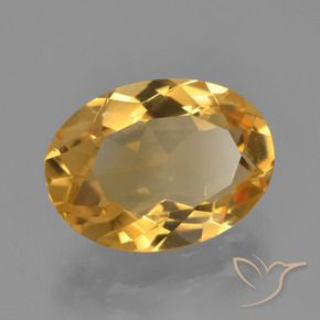 Citrino Naranja dorado intenso natural de 3.23 ct, Ovalada, VVS-VS