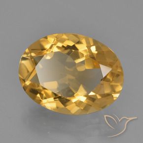 Citrino Naranja dorado intenso natural de 3.46 ct, Ovalada, VVS-VS
