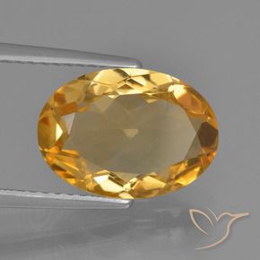 Citrino Dorado oscuro medio natural de 3.25 ct, Ovalada, VVS-VS