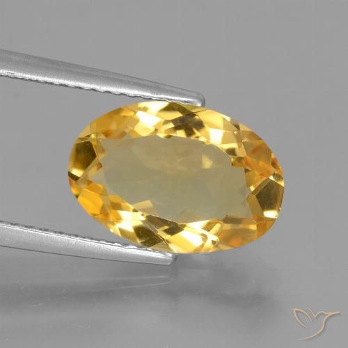 3.17ct Natural Dorado claro medio Citrino, Ovalada, VVS