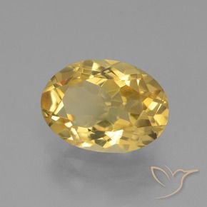 Citrino Dorado claro medio natural de 3.88 ct, Ovalada, VVS-VS