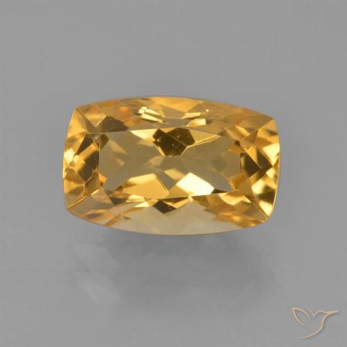 3.06ct Natural Naranja dorado intenso Citrino, Forma Cojín, VVS-VS