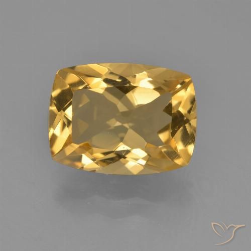 3.71ct Natural Naranja dorado intenso Citrino, Forma Cojín, VVS-VS