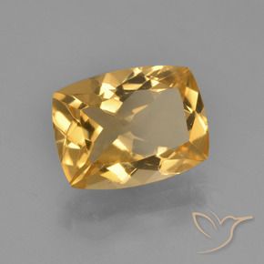Citrino Naranja dorado intenso natural de 3.71 ct, Forma Cojín, VVS-VS