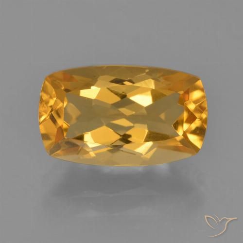 3.28ct Natural Dorado naranja intenso Citrino, Forma Cojín, VVS-VS