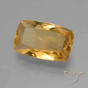 Citrino Dorado oscuro medio natural de 3.87 ct, Forma Cojín, VVS
