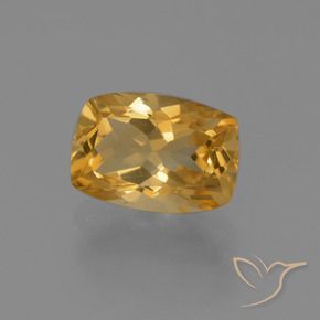 Citrino Dorado oscuro medio natural de 2.84 ct, Forma Cojín, VVS-VS