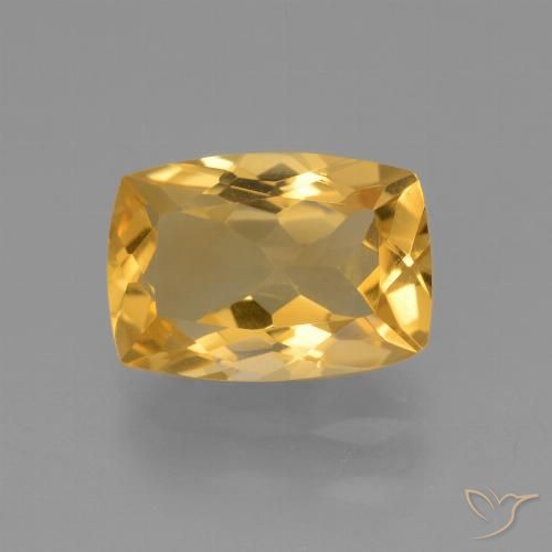 3.50ct Natural Dorado oscuro medio Citrino, Forma Cojín, VVS