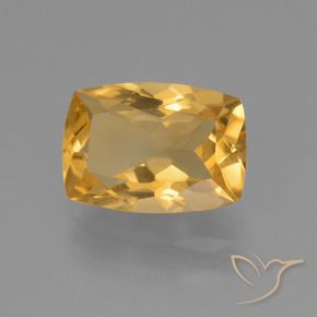 Citrino Dorado oscuro medio natural de 3.50 ct, Forma Cojín, VVS