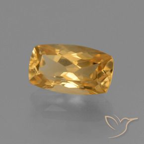 Citrino Naranja dorado intenso natural de 2.96 ct, Forma Cojín, VVS-VS