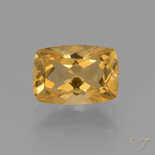 3.34ct Natural Naranja dorado intenso Citrino, Forma Cojín, VVS-VS