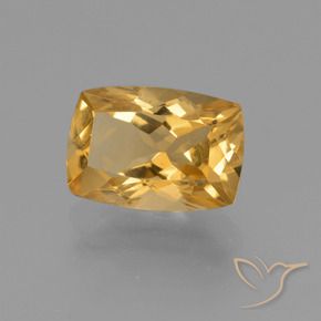 Citrino Naranja dorado intenso natural de 3.34 ct, Forma Cojín, VVS-VS