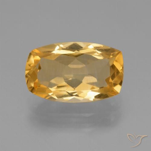 3.56ct Natural Naranja dorado intenso Citrino, Forma Cojín, VVS-VS