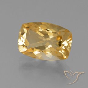 Citrino Naranja dorado intenso natural de 4.12 ct, Forma Cojín, VVS-VS